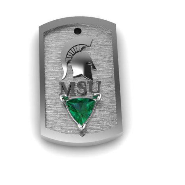 Spartan Dog Tag (Customer's Gemstones)