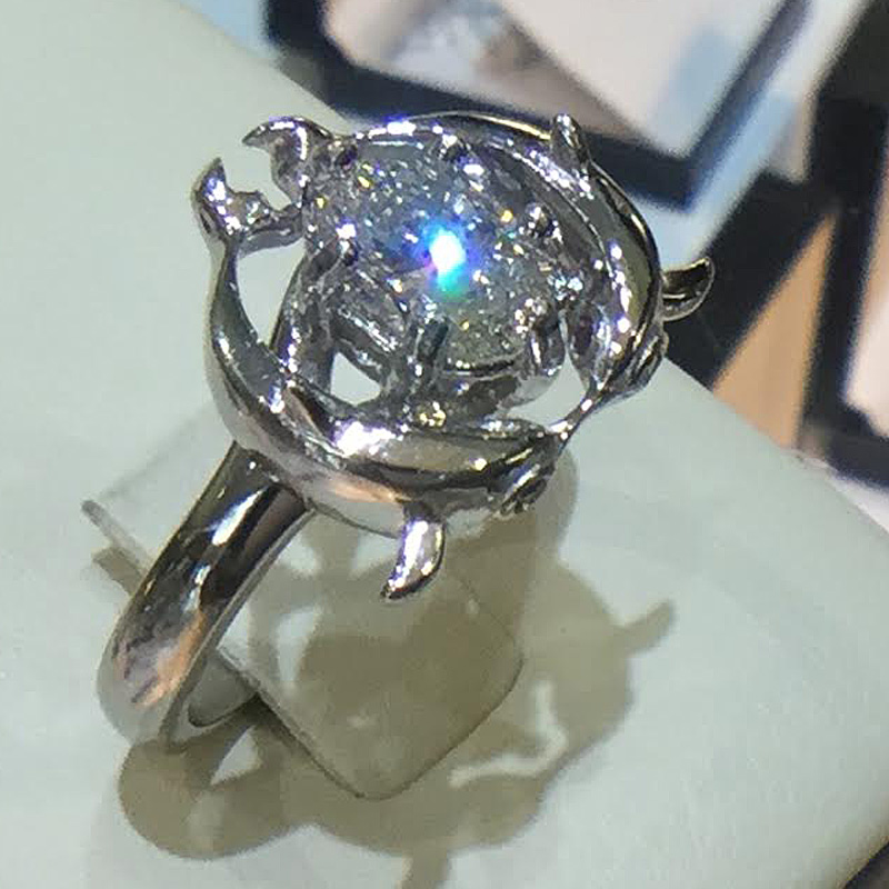 Custom Dolphin Engagement ring