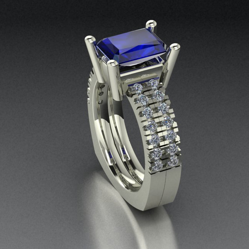 Rendering Of Custom Sapphire RIng