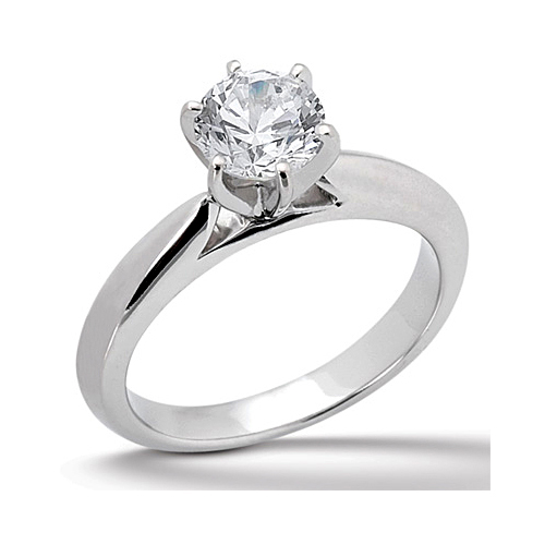 Platinum Classic Solitaire Diamond Engagement Ring