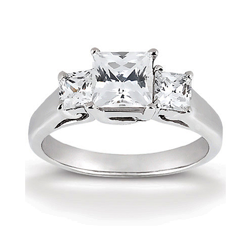 Platinum Three Stone Diamond Engagement Or Anniversary Ring Containing 0.8 Carats Of Diamonds In Gh Color And Vs Clarity