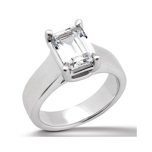 14k White Gold Classic Solitaire Diamond Engagement Ring