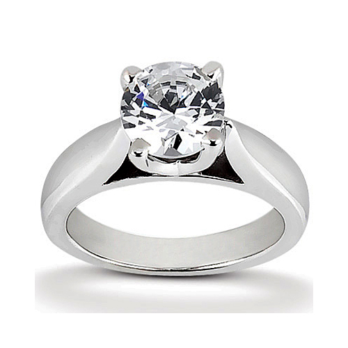Platinum Classic Solitaire Diamond Engagement Ring
