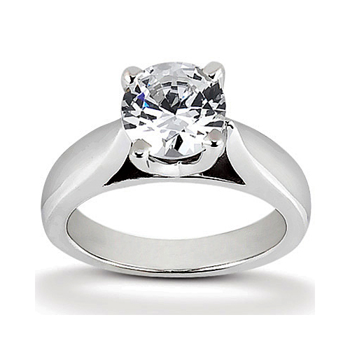 Platinum Classic Solitaire Diamond Engagement Ring