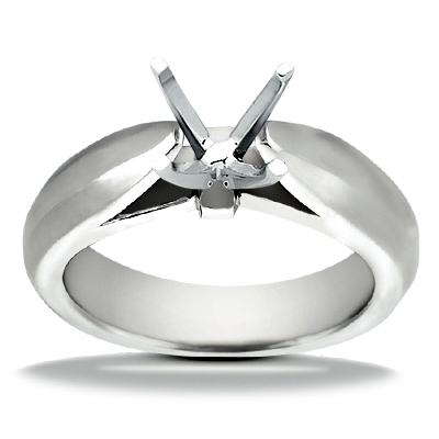 14k White Gold Classic Solitaire Engagement Ring