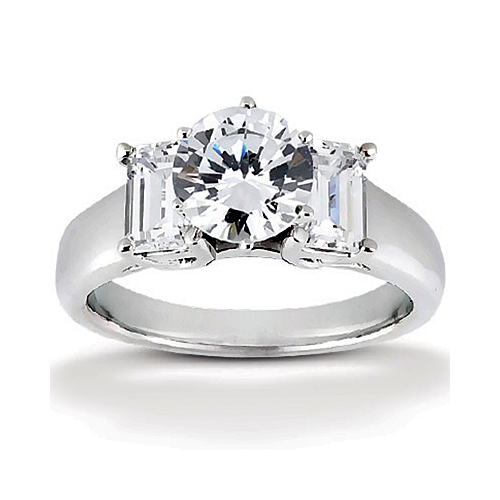 Platinum Three Stone Diamond Engagement Or Anniversary Ring (mounting Only, Does Not Include Any Diamonds)