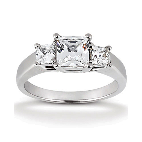 Platinum Three Stone Diamond Engagement Or Anniversary Ring Containing 0.54 Carats Of Diamonds In Gh Color And Vs Clarity