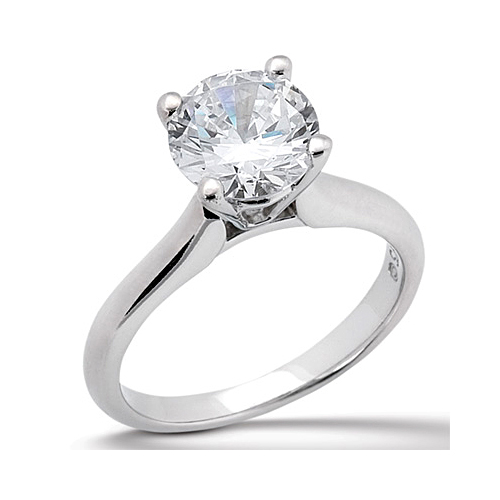 Platinum Classic Solitaire Diamond Engagement Ring