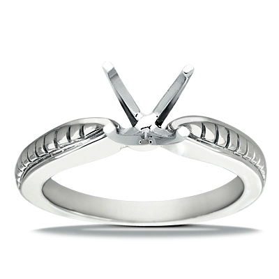 14k White Gold Classic Solitaire Engagement Ring