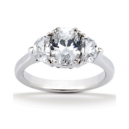 14k White Gold Three Stone Diamond Engagement Or Anniversary Ring Containing 0.7 Carats Of Diamonds In Hi Color And Si1-si2 Clarity